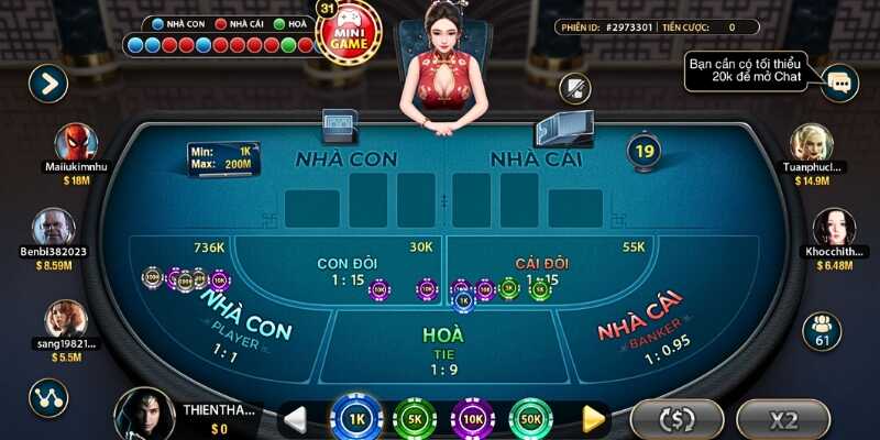 Nắm chắc các cửa cược baccarat trên bàn chơi