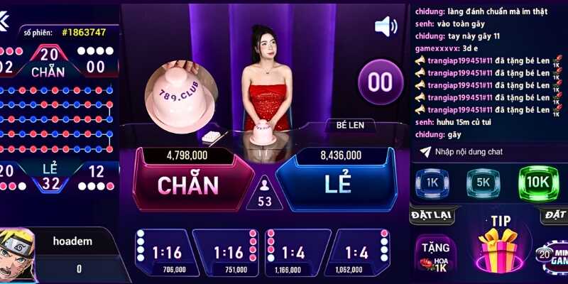 Bàn chơi Xóc đĩa tại game bài đổi thưởng 789club