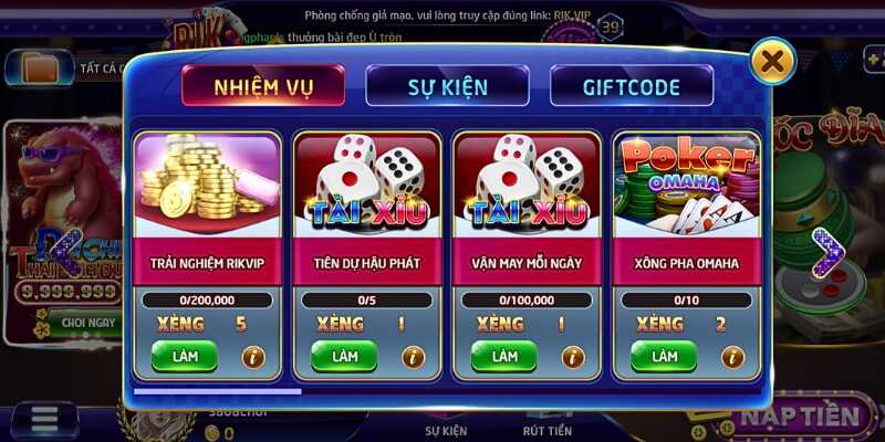 Cược thủ tận dụng ưu đãi mà game bài đổi thưởng Rikvip cung cấp